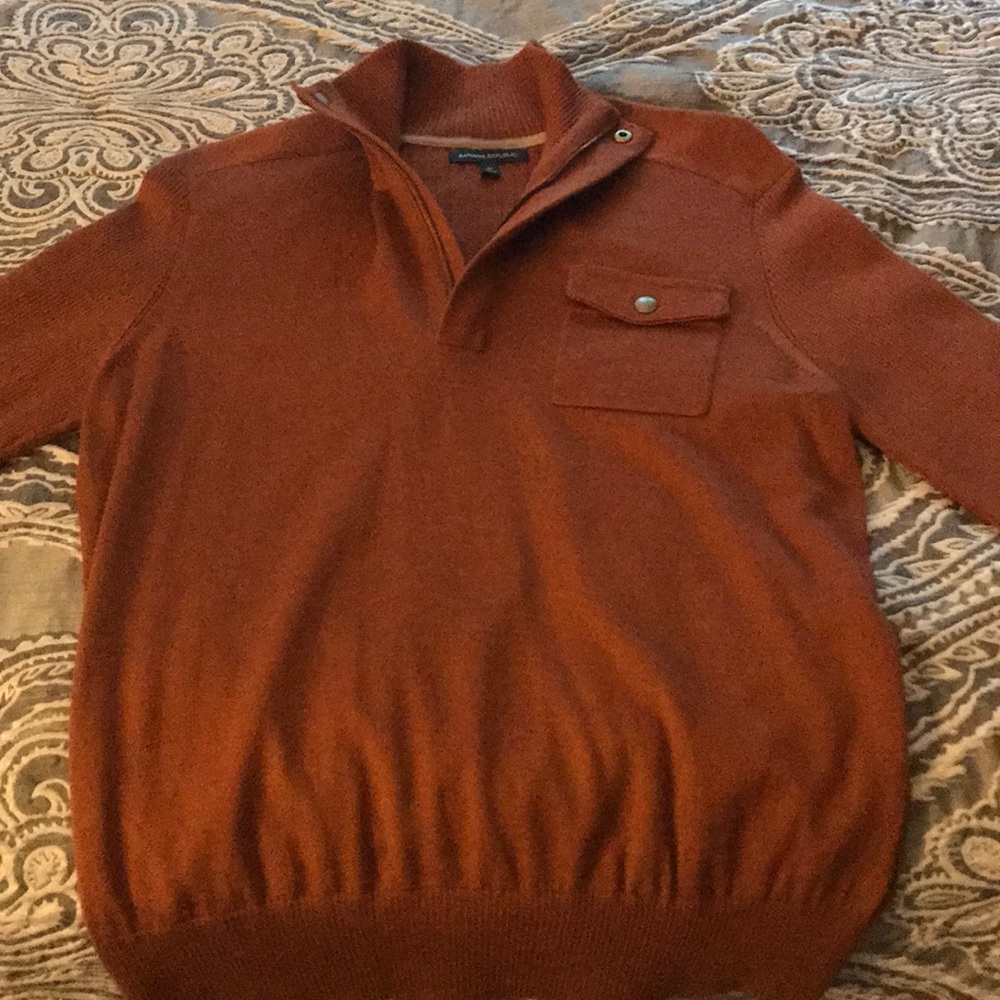Brown half zip men’s banana republic sweater